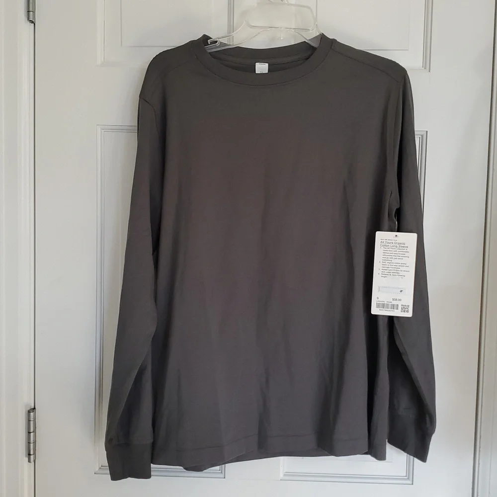 NWT Lululemon All Yours Cotton Long Sleeve Sz S(sz6) ONXY Gray - Picture 1 of 5